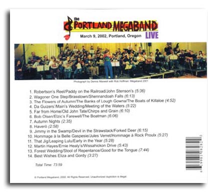 back cover of Portland Megaband Live
