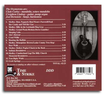 back cover of CD Oxymorons